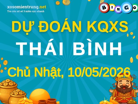 Soi cầu KQXS Thái Bình 10/05/2026 (CN), Dự đoán xổ số Thái Bình 10-05-2026